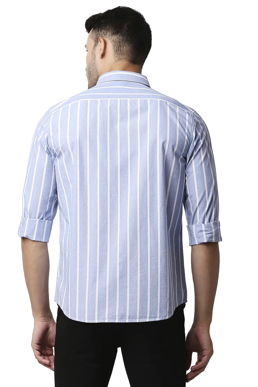 Slim Fit Fil-a-fil Stripe Shirt