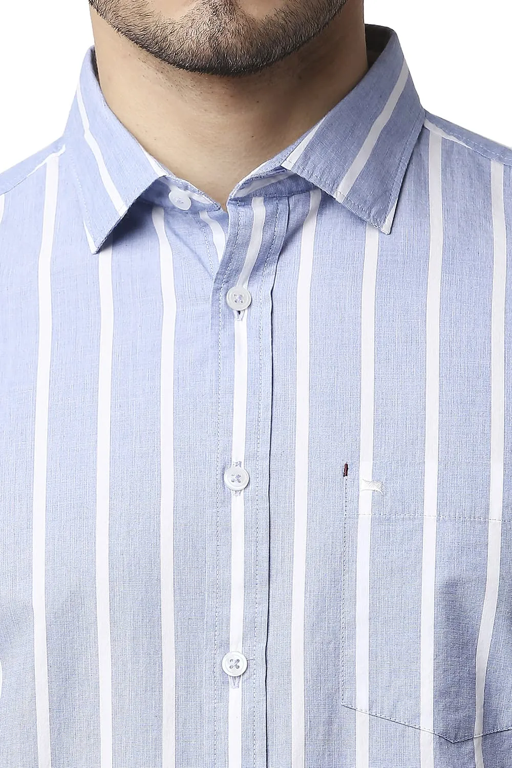 Slim Fit Fil-a-fil Stripe Shirt