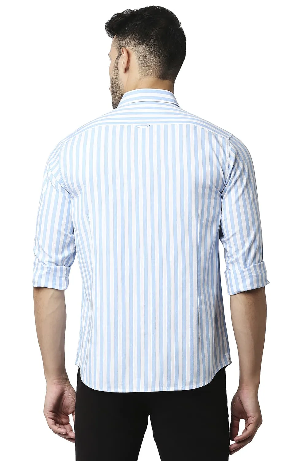 Slim Fit Herring Bone Stripe Shirt