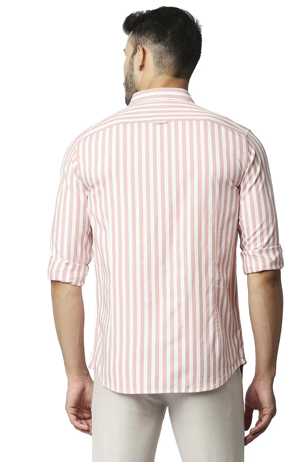 Slim Fit Herring Bone Stripe Shirt