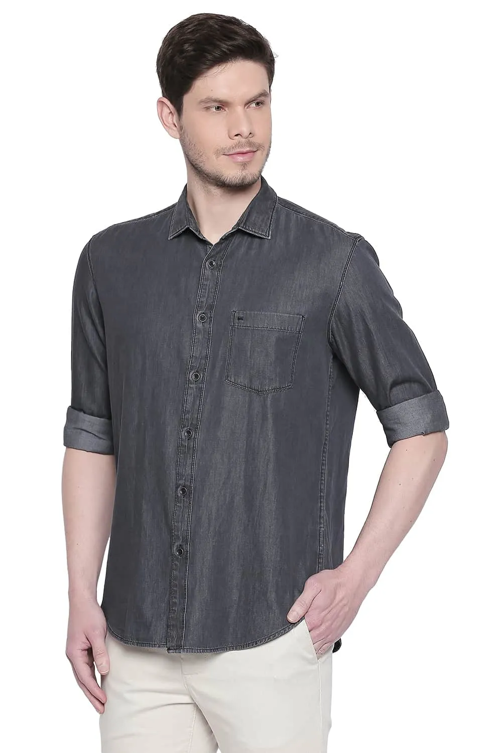 Slim Fit Indigo Twill Shirt