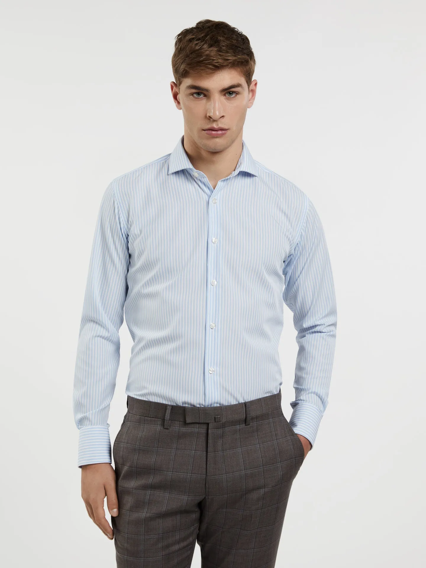 Slim Fit Non-Iron stripes Formal Shirt