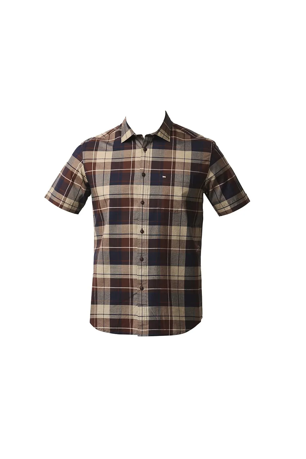 Slim Fit Oxford Checks Halfsleeves Shirt