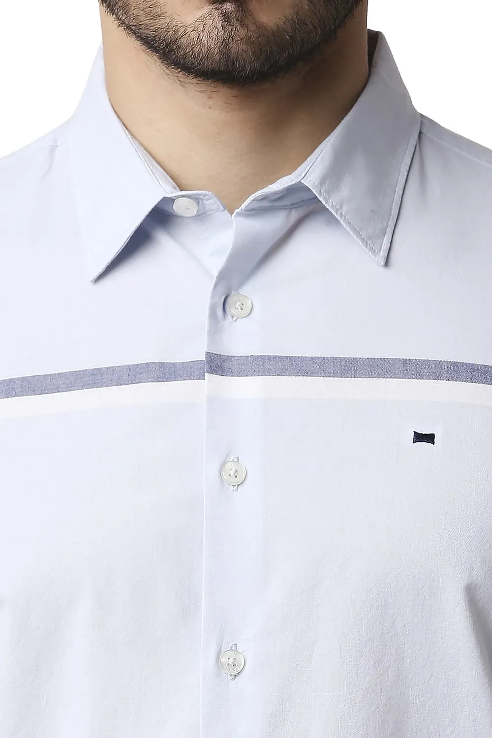 Slim Fit Oxford Engineering Weft Stripe Shirt