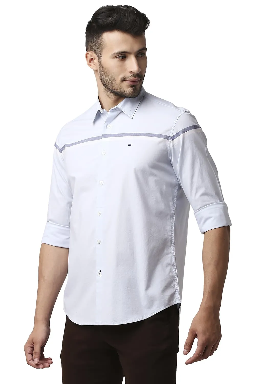 Slim Fit Oxford Engineering Weft Stripe Shirt