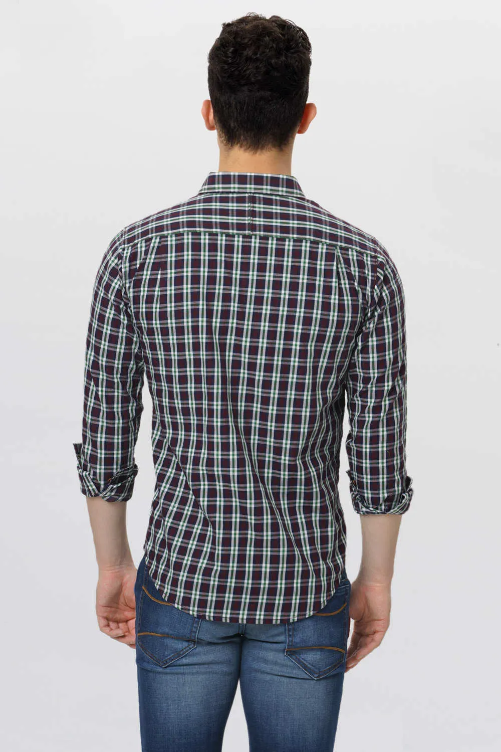 Slim Fit Twill Checks Shirt