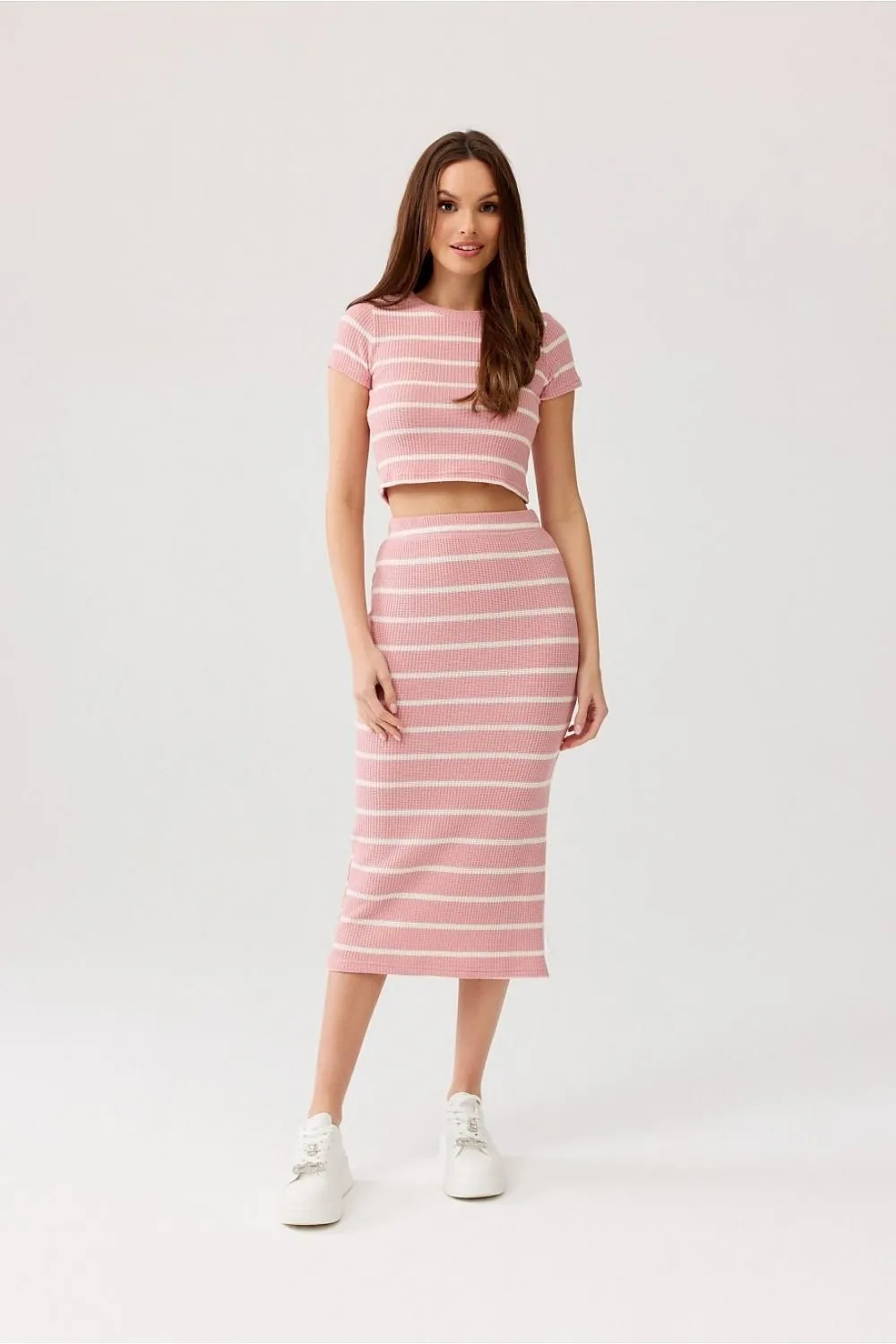 TEEK - Horizontal Striped Stretch Skirt