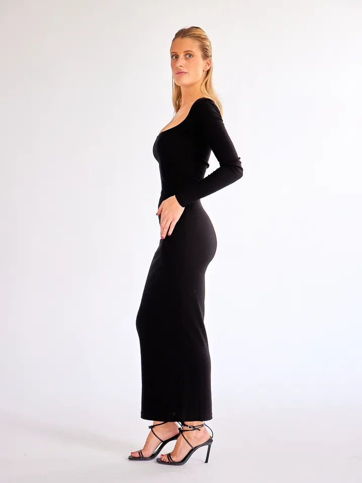 TEEK - Square Neck Long Sleeve Dress