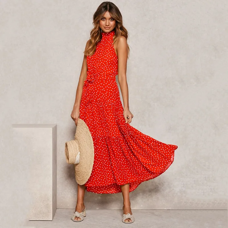 TEEK - Various Polka Dot Halter Strapless Sundresses