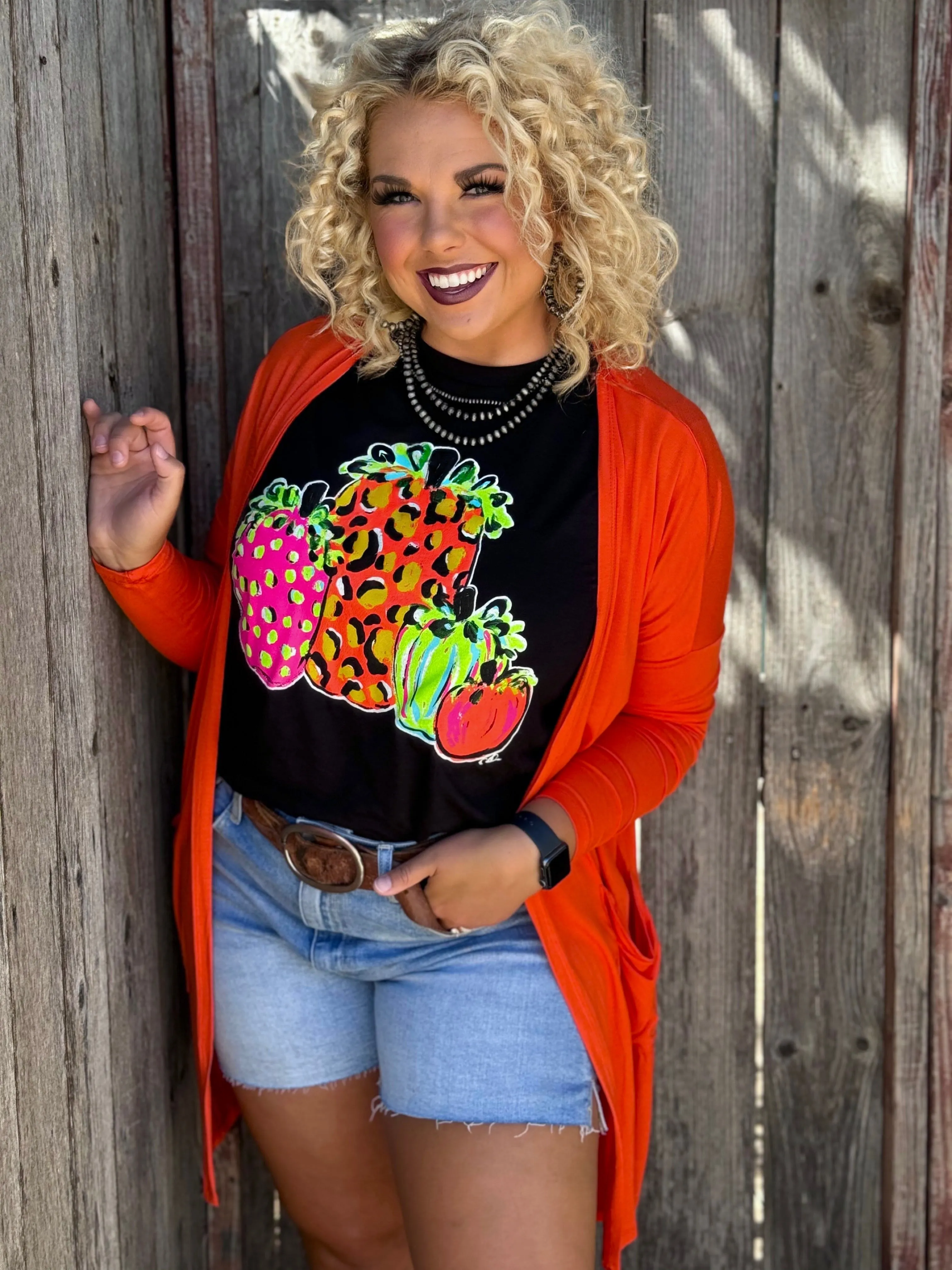 Texas True Threads Callie Ann Stelter Neon Pumpkins Tee