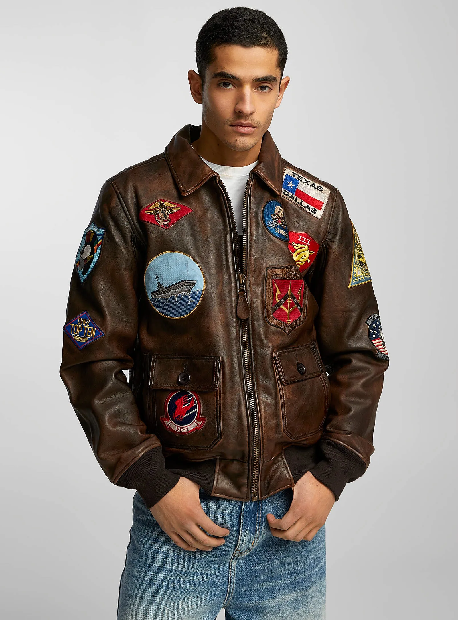 TOP GUN® VINTAGE OFFICIAL SIGNATURE SERIES LEATHER JACKET