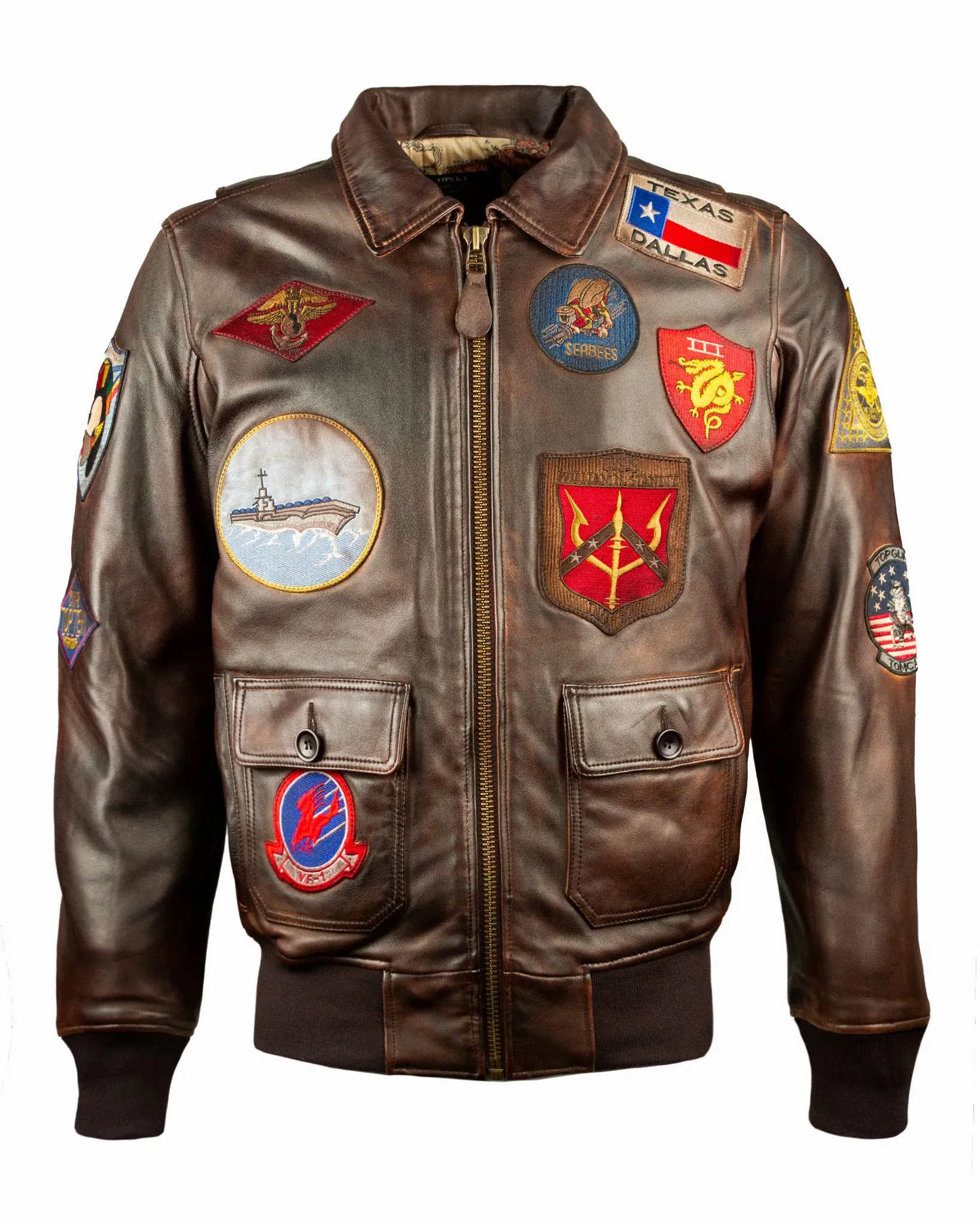 TOP GUN® VINTAGE OFFICIAL SIGNATURE SERIES LEATHER JACKET