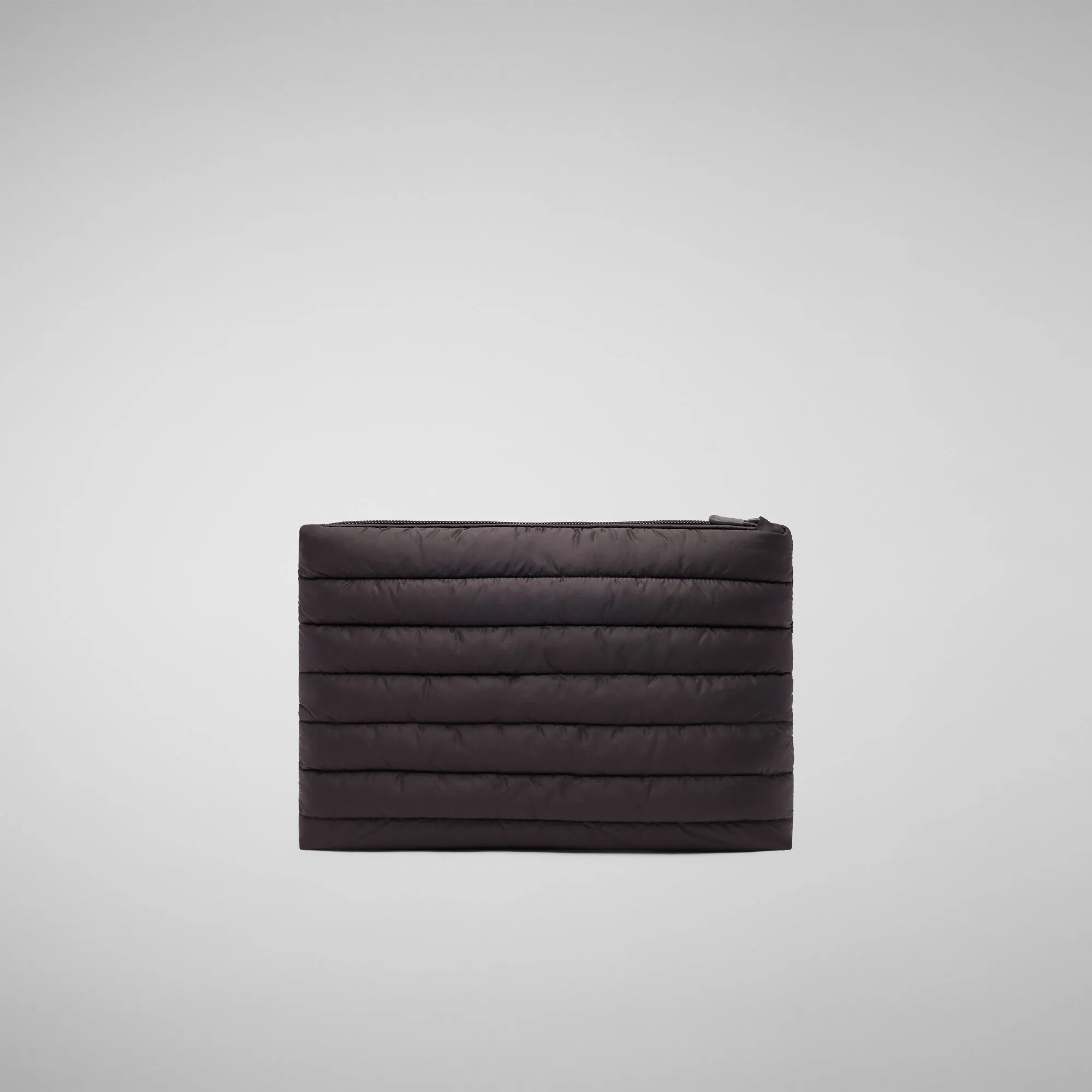 Unisex quilted pouch big Thalassa in brown black