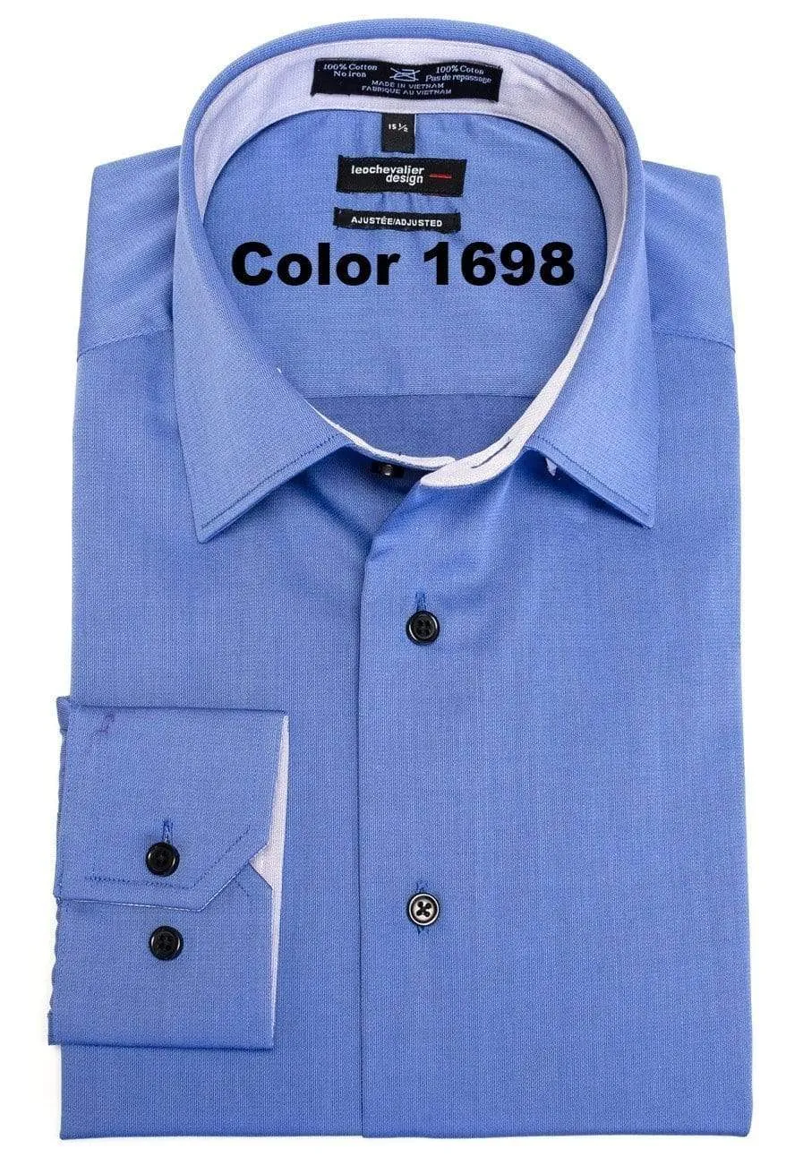 Upgrade Your Style in our Slim Fit 100% Cotton Non-Iron Dress Shirts Available in 10 Colors