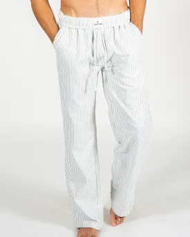 White & Green Pinstripe Trousers