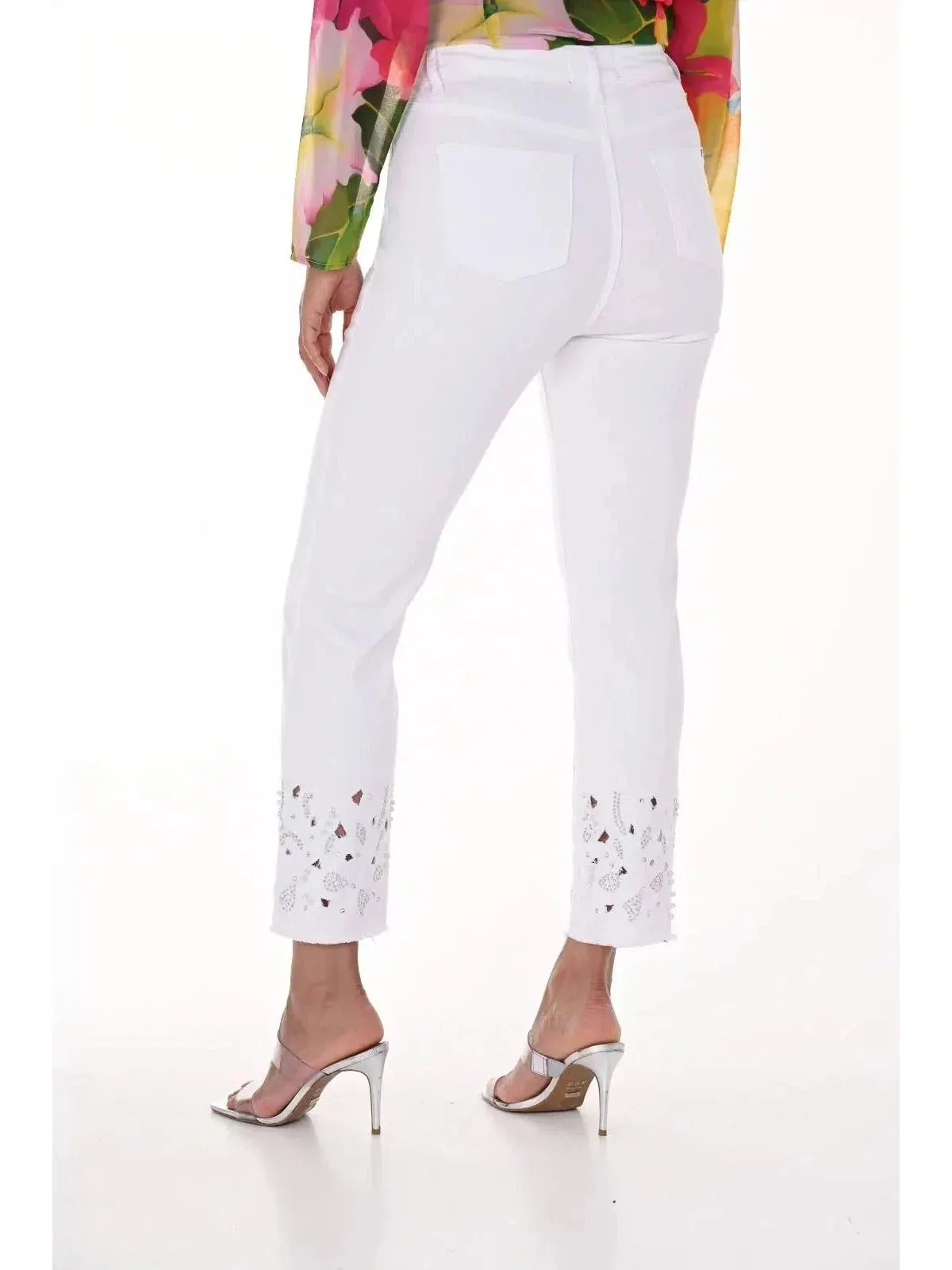 White Pants with Embellishments Style 246212U.