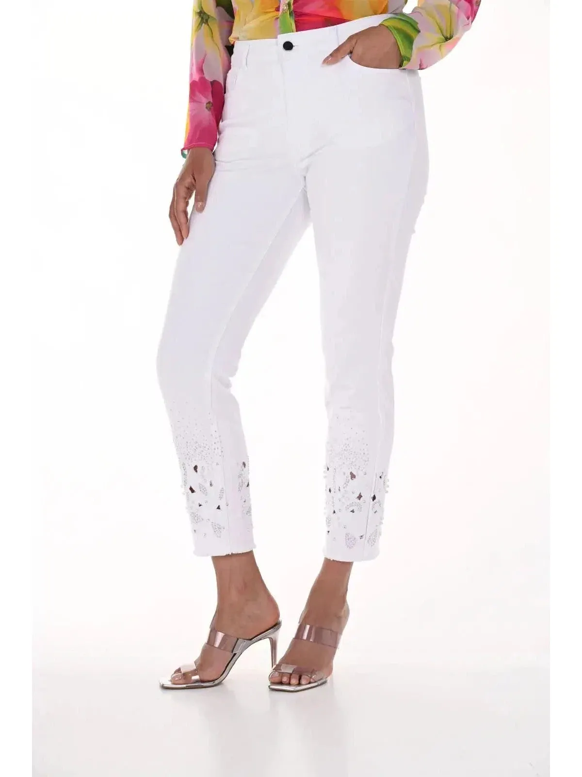 White Pants with Embellishments Style 246212U.