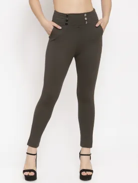 Women'S Olive Smart Fit Jeggings